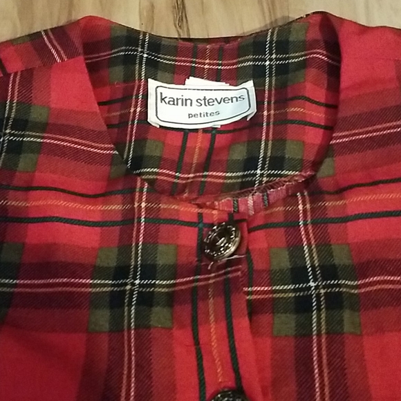 Vintage 80s 90s Cropped Tartan And Baroque Blazer - Picture 5 of 8